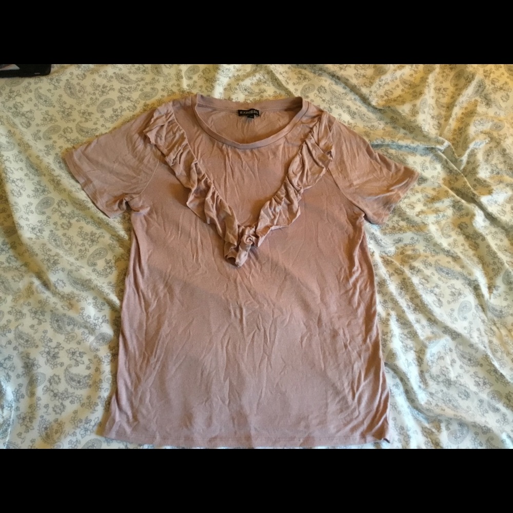 Light Pink Express Ruffle Tee